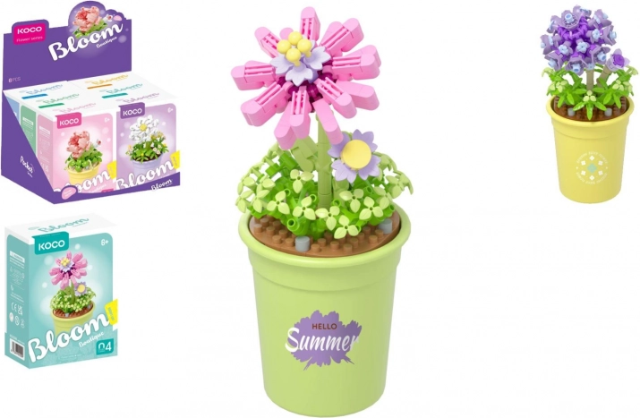 KOCO mini építőkészlet virág cserépben – 6 változat