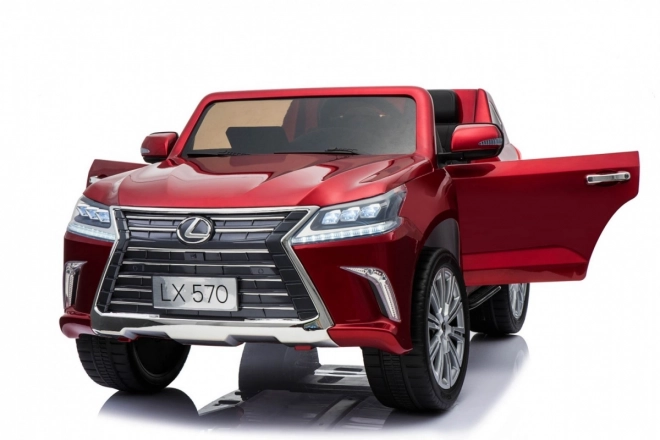 Lexus LX570 lakkozott autó 2 gyermek részére Piros + távirányító + EVA kerekek + MP3 LED rádió