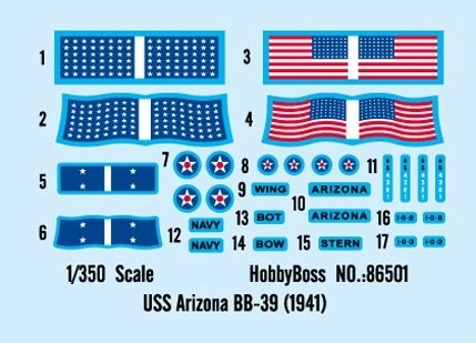 USS Arizona BB-39 műanyag modell (1941)