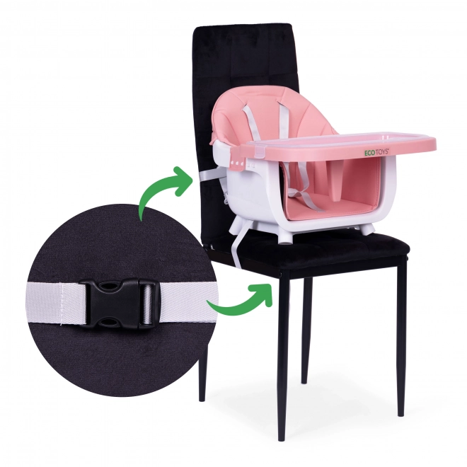 Gyerek etetőszék 2 az 1-ben rózsaszín ECOTOYS
