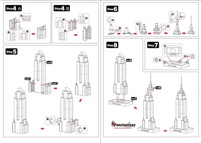 Empire State Building 3D puzzle fém modell