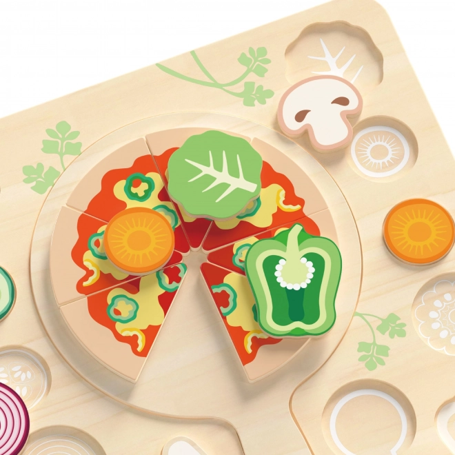 CLASSIC WORLD Fából készült pizza vágásra, 22 darabos kirakó