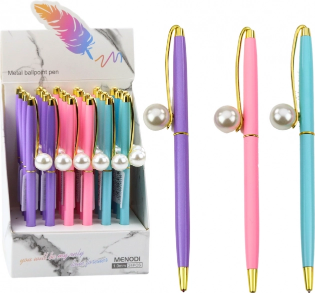 Fém toll gyöngy díszítéssel kék tinta 1,0 mm