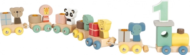 Fa születésnapi vonat állatkákkal a Small Foot-tól