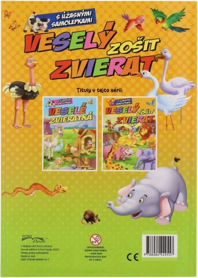 Vidám Állatos Füzet Matricákkal