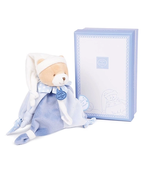 Doudou ajándék szett – Játék cumitartóval mackó 17 cm