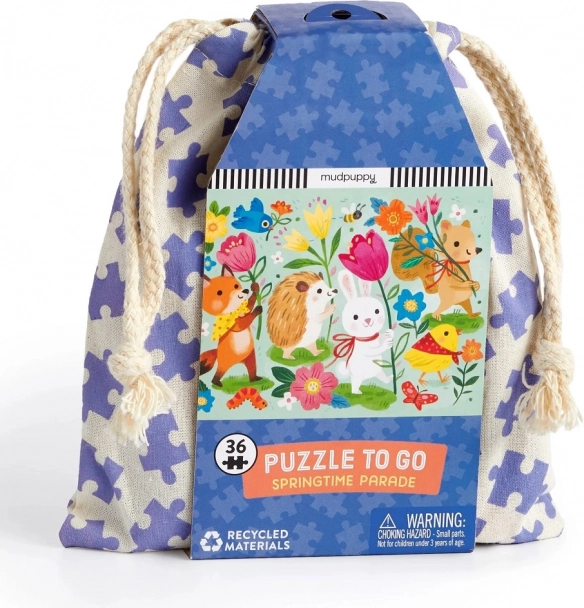 Puzzle Tavaszi menet pamutzsákban a Mudpuppy-tól