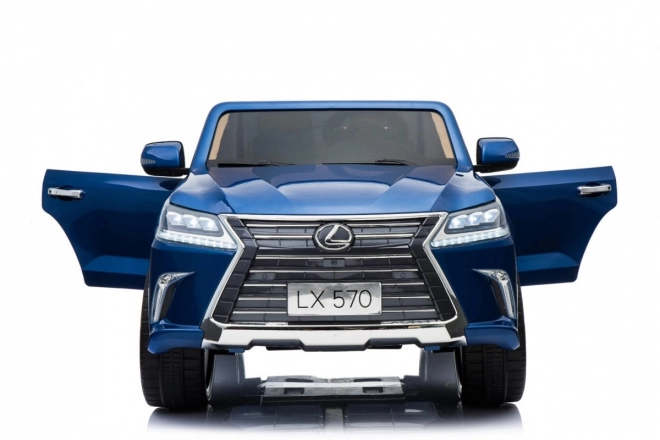 Lexus LX570 Kézzel festett autó gyerekeknek 2 fő részére - Kék + távirányító + EVA kerekek + rádió LED MP3-mal