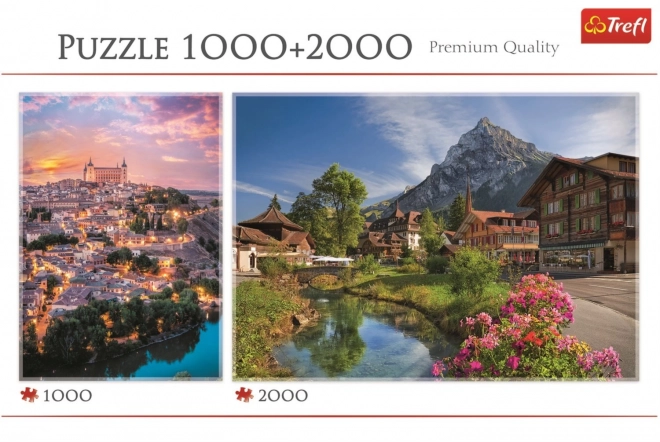 Trefl puzzle készlet: Toledo és alpesi nyár