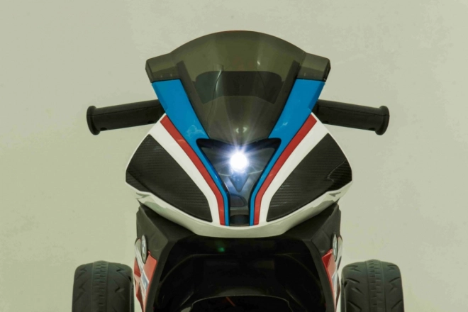 BMW HP4 Gyerekeknek elektromos motor kék + 3 kerék + LED + MP3 USB + Eco bőr