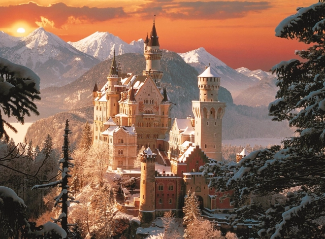 Trefl Puzzle 3000 darabos - Téli Neuschwanstein Kastély, Németország