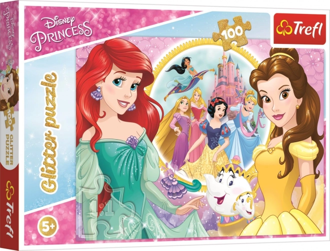 Disney Hercegnők csillámos puzzle - Bella és Ariel emlékek