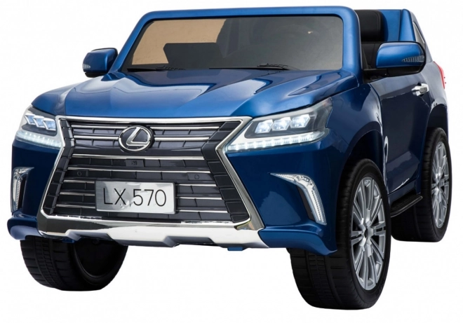 Lexus LX570 Kézzel festett autó gyerekeknek 2 fő részére - Kék + távirányító + EVA kerekek + rádió LED MP3-mal