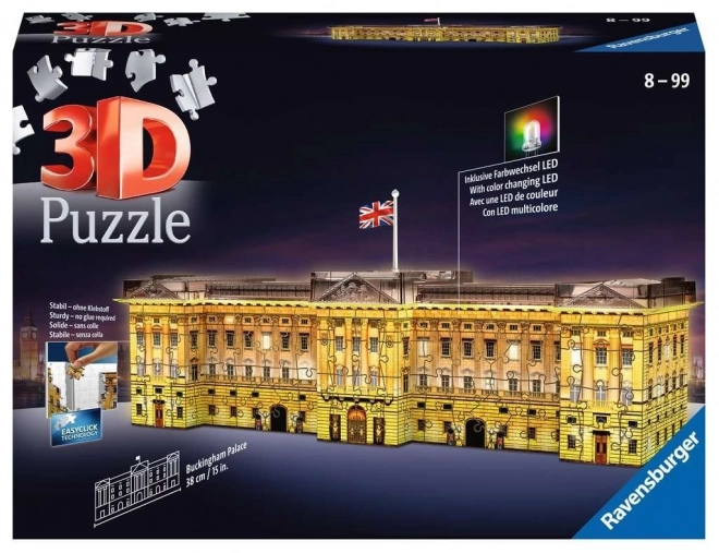 Svítící 3D puzzle éjszakai kiadás: Buckingham Palota 216 darab