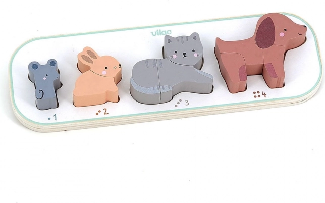 Behelyezős puzzle Megtanulom megszámolni az állatokat Vilac Sarah Betz