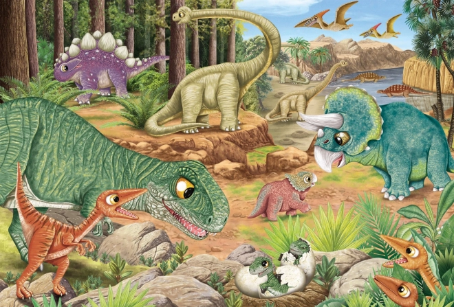 Dinoszauruszok puzzle szett 3x24 darabos