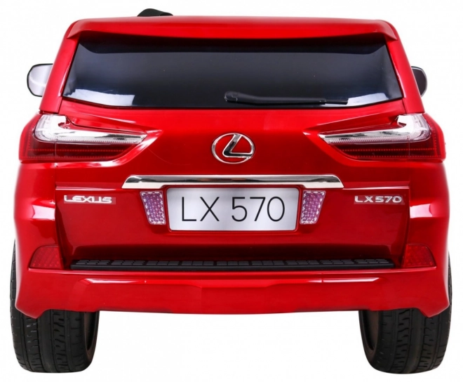 Lexus LX570 lakkozott autó 2 gyermek részére Piros + távirányító + EVA kerekek + MP3 LED rádió