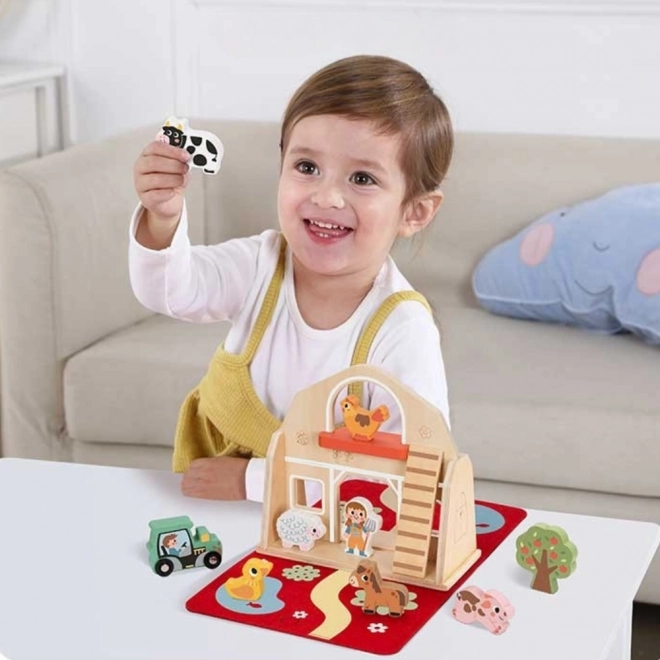 Tooky Toy Fa Összerakható Tanyája Állatfigurákkal