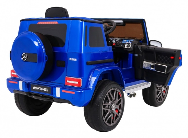 Mercedes AMG G63 gyerekeknek Kék szín + távirányító + MP3 LED + lassú indítás + EVA + övek