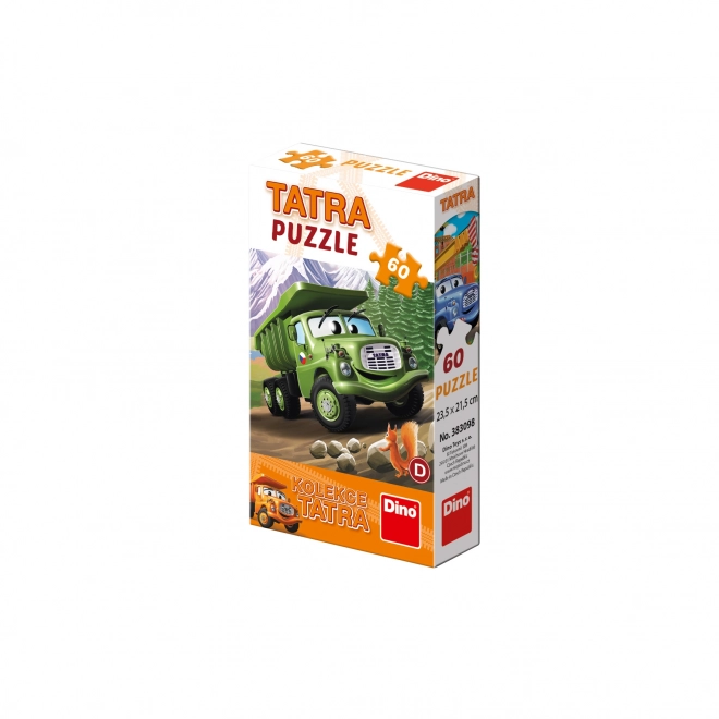 Dino puzzle tatra autók: sárga tatra 148 60 darabos