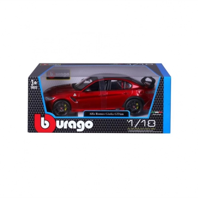 Bburago Alfa Romeo Giulia GTAm fém model, piros