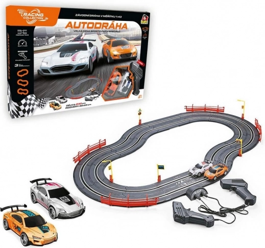 240 cm-es autóversenypálya USB tápegységgel – Racing Collection