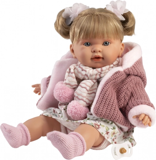 Realista baba Llorens Alexandra hangokkal, puha test, 42 cm