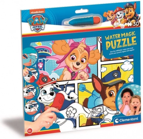 CLEMENTONI Varázs puzzle vízzel festéssel Water Magic: Mancs őrjárat 30 darab
