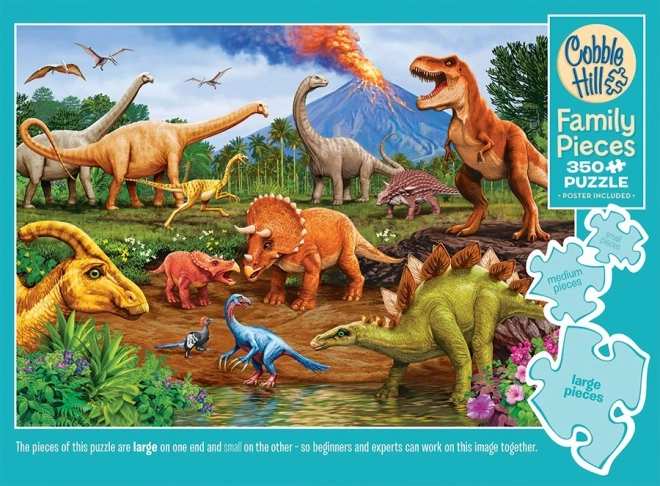 Családi puzzle Dinoszauruszok 350 darabos
