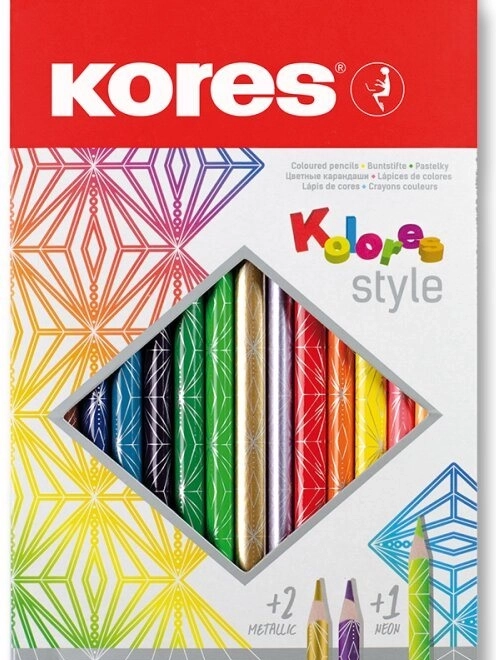 Trojhrannú színes ceruzák Kolores Style 15 db