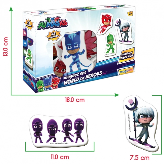 színes mágneskészlet pjmasks figurákkal