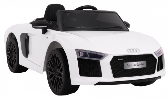 Audi R8 Spyder Akkumulátor Fehér + Távirányító + EVA + Lassú indítás + MP3 rádió + LED dióda
