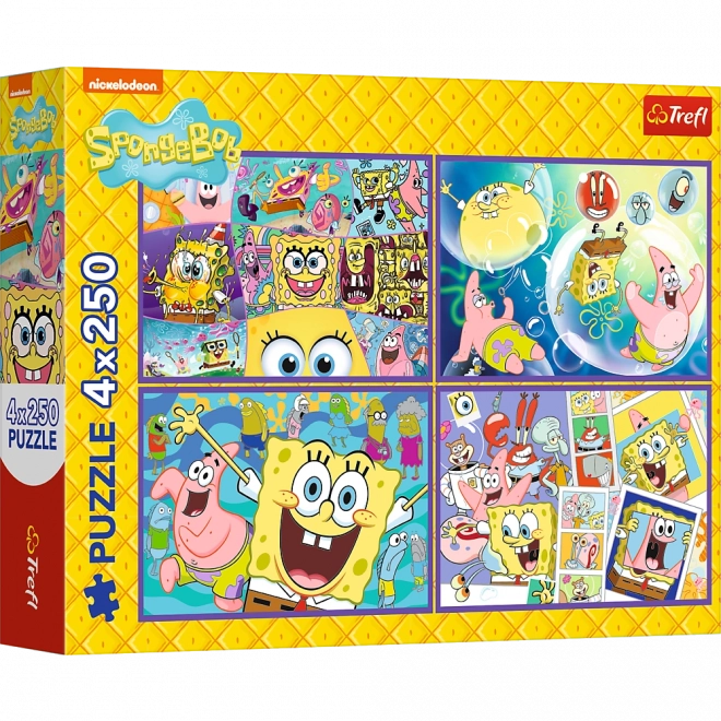 Puzzle 4x250 Őrült világ Sponge Bob