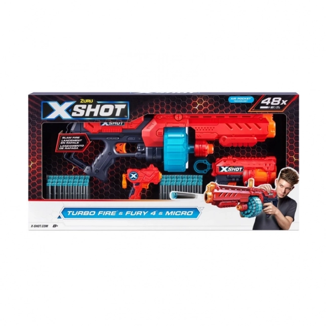 X-Shot Excel Combo Pack Turbo Fire + Fury 4 + Micro gyerek blaster csomag