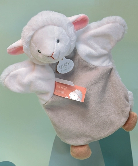 doudou plüss bárány báb 25 cm