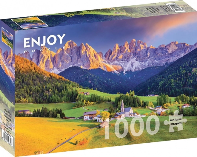 Enjoy olaszországi Dolomitok templom puzzle - 1000 darabos