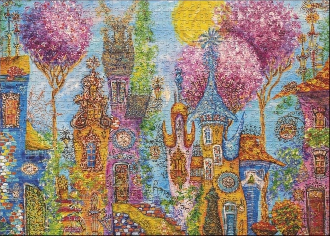 Heye puzzle elbűvölő falu: rózsaszín fák 1000 darabos