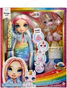 Rainbow High Amaya – klasszikus divatbaba slimmel és unikornis kisállattal