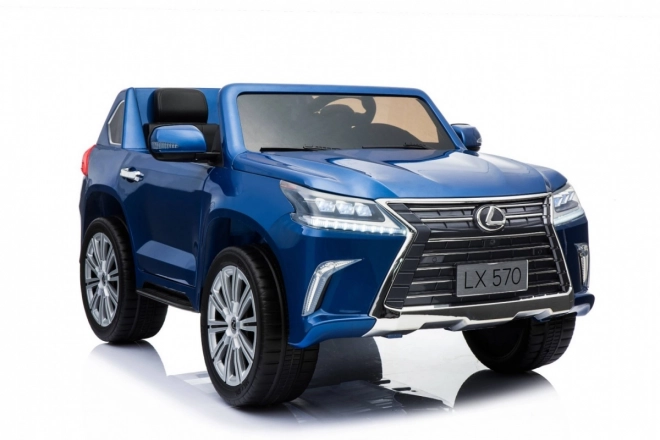 Lexus LX570 Kézzel festett autó gyerekeknek 2 fő részére - Kék + távirányító + EVA kerekek + rádió LED MP3-mal