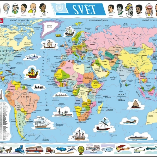 Larsen puzzle világ politikai térkép 107 darab