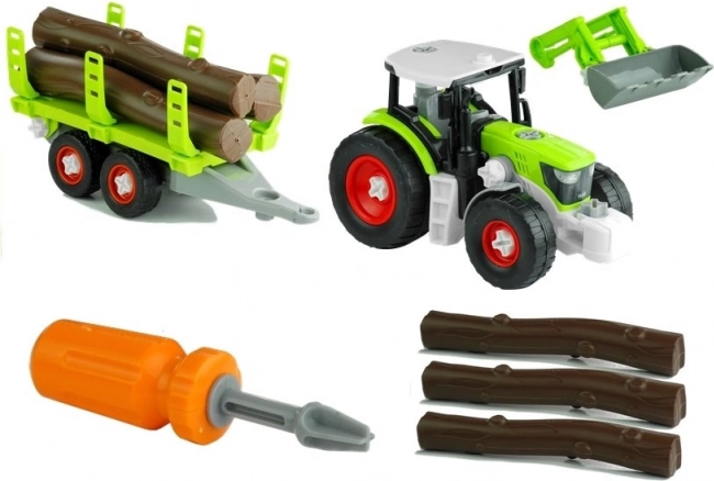 Összeszerelhető traktor fa utánfutóval