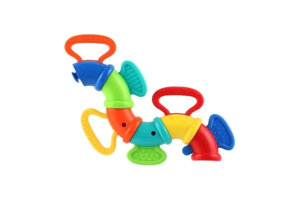Csörgő/Rágóka/Flexi gyűrű műanyag/szilikon 15cm kártyán 6hó+