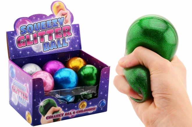 Csillogó Squishy szorítós labda