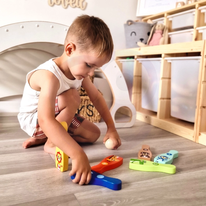 Tooky Toy állatos fa tekék gyerekeknek