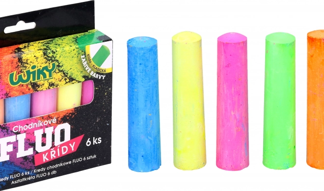 Fluoreszkáló járdakréták 6 db