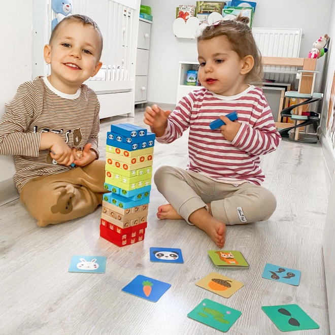 Fa játék Jenga Állatok TOOKY TOY