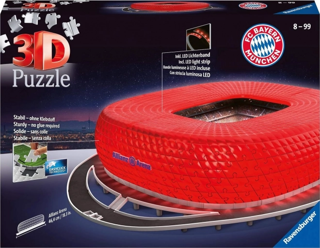 Ravensburger éjszakai 3D puzzle Allianz Arena, München 242 darabos