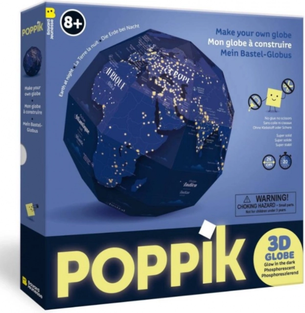Világító 3D földgömb POPPIK