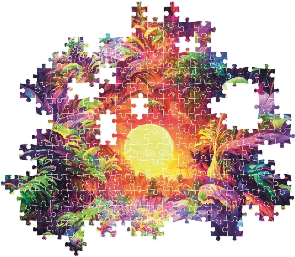 Ragyogó dzsungelmotívum napkeltekor