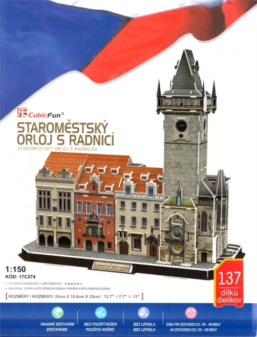 CubicFun 3D puzzle prágai csillagászati óra és városháza